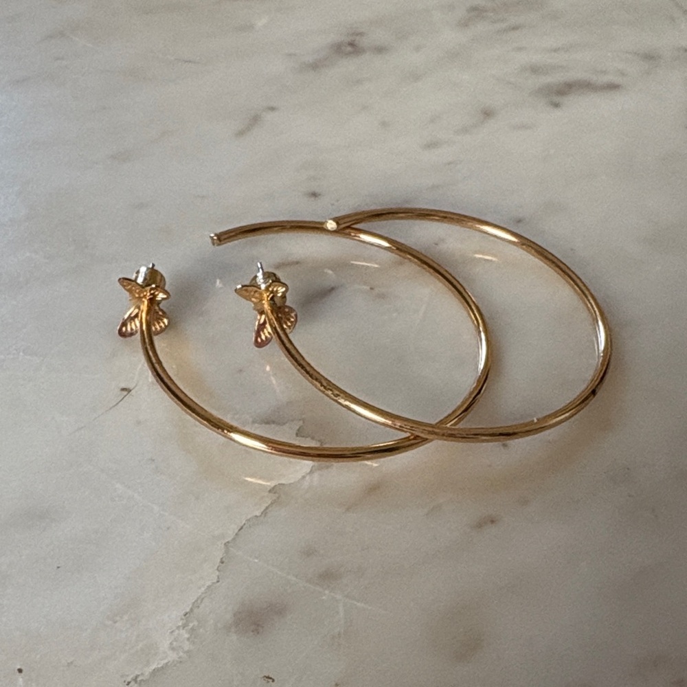 Lulu’s Gold Butterfly Hoop Earrings